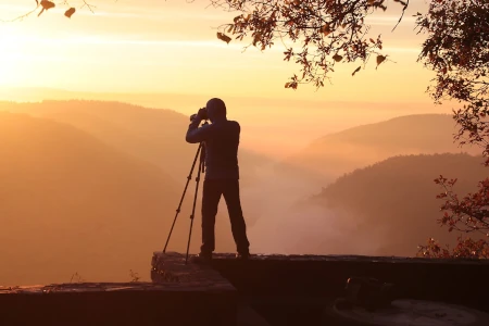 persistencial ao fotografar o por do sol