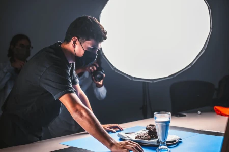 fotografando comida em estúdio