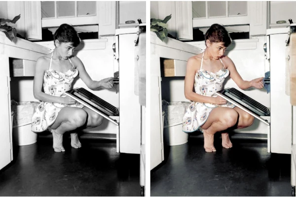 Audrey Hepburn Cooking, 1950s
