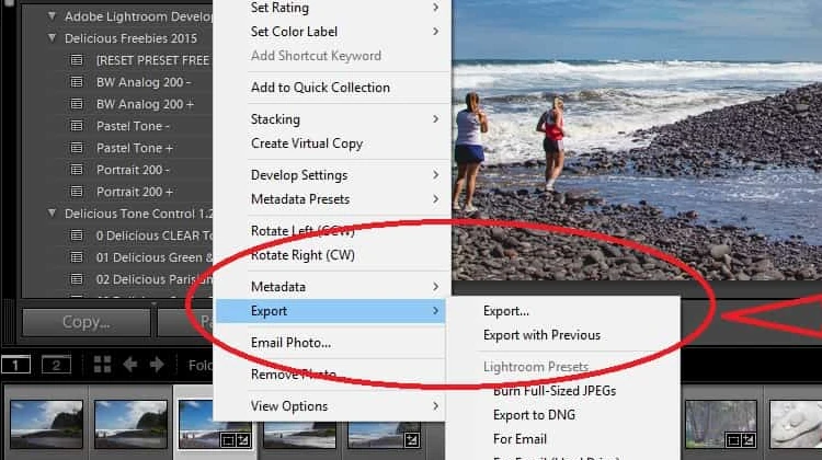 Lightroom exportar