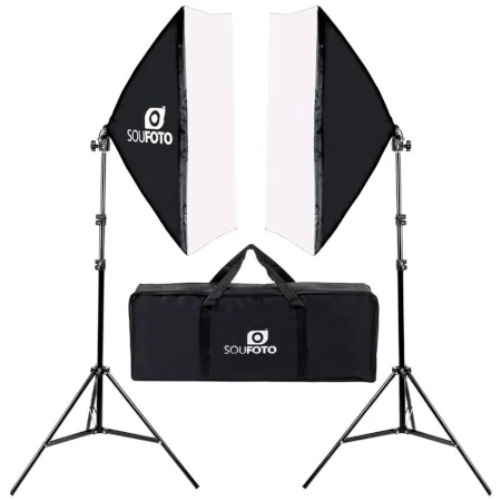 Kit de Iluminação Softbox Duplo Para Estúdios Fotografia e Video